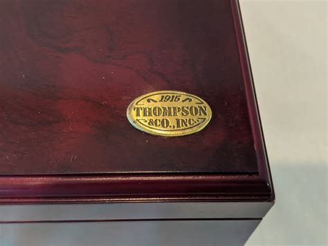 1915 thompson cigar metal box|1915 Thompson & Co. Humidor Cigar Box w/Humidifier Cherry .